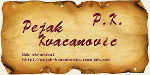 Pejak Kvačanović vizit kartica